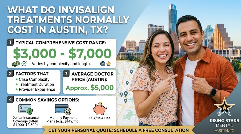 What do Invisalign treatments normally cost in Austin, TX?